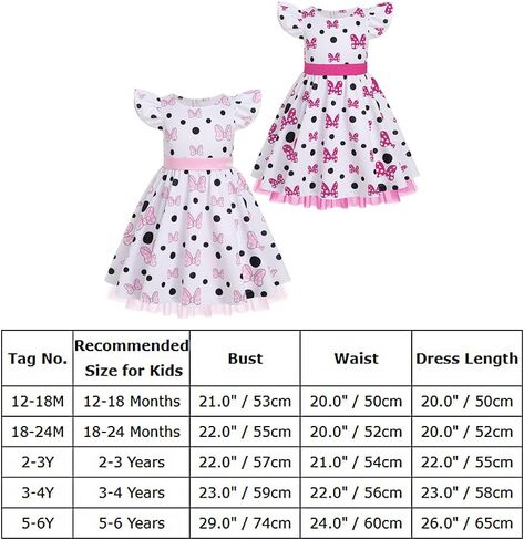 IMEKIS Toddler Baby Girl Mouse Birthday Dress Princess Ruffle Sleeve Polka Dots Cake Smash Halloween Costume Cosplay in Saudi Arabia