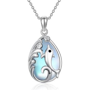 TwoAnts Turtle Necklace 925 Sterling Silver Sea Turtle Pendant Necklace Wave Ocean Necklace Turtle Jewelry Gifts for Women Girls