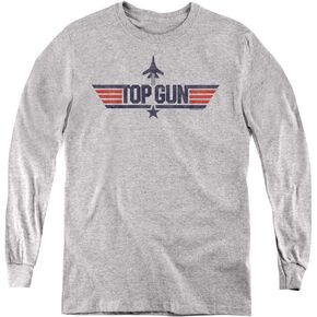Logovision Top Gun Logo White Youth Long Sleeve T Shirt