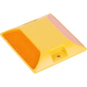 Tomotato 6 Pack Road Reflectors, 3.7X 3.7 inch Commercial Reflective Road Pavement Marker Reflective Road Driveway Marker Street Pavement Asphalt Stud Markers for Speeds Bumps, Sidewalks