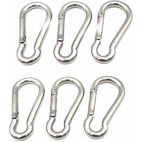 M4X40mm Stainless Steel Carabiner Clip Spring-Snap Hook Carabiner Clips for Keys Swing Set Camping Fishing Hiking Traveling,6PCS