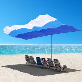 مظلة شاطئ محمولة تتسع لـ 6 أشخاص، يمكن ضبطها ذاتيًا مع تغير الرياح، خيمة شاطئ قابلة للطي، ملاجئ للشمس، تركيبات بسيطة وسريعة، مأوى للشاطئ في الهواء الطلق، تحارب رياح تبلغ سرعتها 20 ميلاً في الساعة. in Kuwait