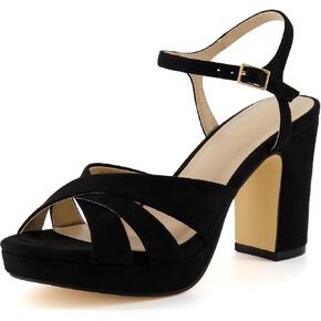 CUSHIONAIRE Women's Mood platform dress sandal +Memory Foam and Wide Widths Available, Nude Microsuede 11 W in Saudi Arabia