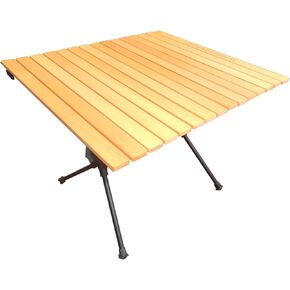 Camping Table Foldable Table Aluminum Alloy Wood Grain (Large)