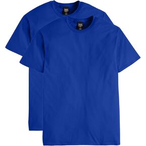 Hanes Men's Nano Premium Cotton T-Shirt (Pack of 2), Deep Royal, Large