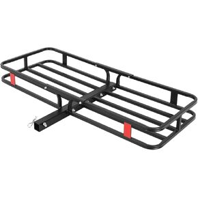 500 Lbs Hitch Mount Cargo Carrier Basket 53" x19" x 6", Rear Luggage Rack Basket Fits 2" Receiver for Car Camping Traveling, Black Cargo Carrier Basket