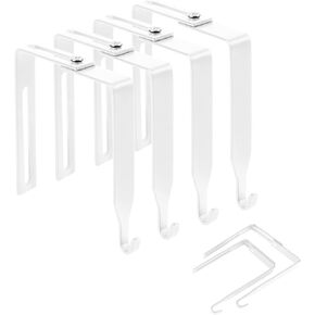 6 Pack Adjustable Over The Door Hooks Metal Cubicle Wall Hooks Black Cubicle Hangers Universal Partition Hanger for Hanging Clothes Towels Coats Hats, Fit Panels with 1.4" to 3.5" Thickness