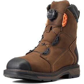 Ariat Men's Workhog XT 8" BOA Waterproof Carbon Toe Work Boot Western, Chocolate Brown, 7 Wide