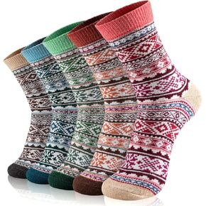 Nimalpal 5 Pairs Wool Socks - Wool Socks for Women Men Warm Socks Boot Socks for women, Soft Winter Socks Crew Socks Cozy Socks for Women