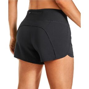 CRZ YOGA Mid Waisted Running Shorts for Women - 4'' Liner Gym Athletic Workout Shorts with Pockets Soft Lightweight