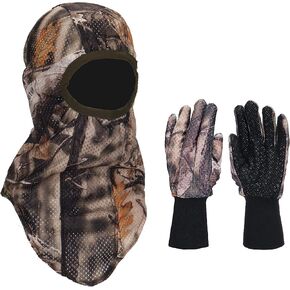 North Mountain Gear Hunting Camouflage Gloves and Face Mask Set - Quiet - Breathable