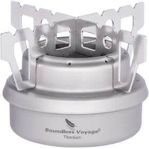 iBasingo Titanium Mini Spirit Stove Cooker Burner with shelf for Outdoor Camping Picnic Backpacking A-Ti2001C