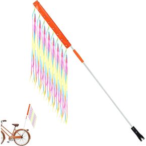 Bike Flag, Multicolored Ribbons Bike Safety Flag with Pole Adjustable Height Bike Warning Flag Reflective Telescopic Bicycle Flag Accessories for Children's Bicycles