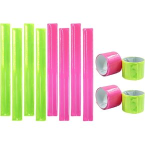 12 Pcs Reflective Snap Bands High Visibility Reflectors for Night Cycling, Jogging, and Working