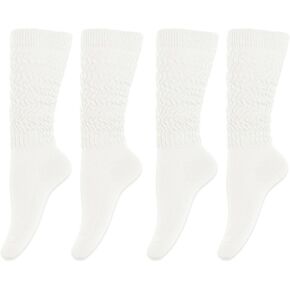Gvhntk 2 Pairs Women Slouch Socks 80s Neon Extra Long Scrunch Socks Slouch Thick Knee High Socks Knit Boot Socks Size 9 to 11