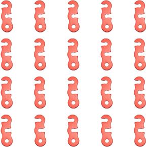 20PCS Red Aluminum S Type Wind Rope Buckle 3 Hole Wind Rope Buckle Outdoor Camping Aluminum Parachute Rope Buckle Rope Tensioner Adjuster for Tent Camping Hiking Accessories