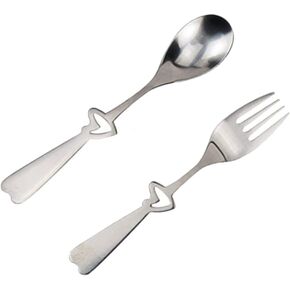 OSALADI Stainless Steel Flatware Set Hollow Heart Spoon Fork Silverware Dinner Utensils Tableware Portable Travel Camping Cutlery Random Style