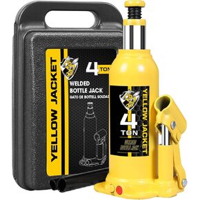 Yellow Jacket 6 Ton Muti-Directional Welded Bottle Jack(12,000lb), Horizontal Bottle Jacks Use for Car, Pickup, Truck, RV, Auto Repair, Hydraulic Bottle Jack, Yellow