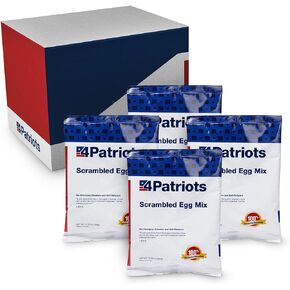 4Patriots Scrambled Eggs, Freeze-Dried Powdered Eggs, for Survival, Emergency Preparedness, Camping and Backpacking, Dehydrated, Just Add Water, Naturally Gluten Free – 4 Pouches
