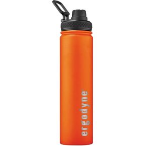 Insulated Water Bottle, Stainless Steel, Dual Cap Opening, 25 oz, Ergodyne Chill Its 5152,Orange