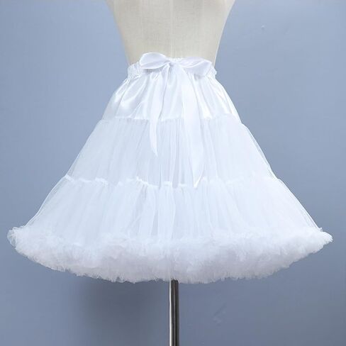 PhilaeEC Women's Elastic Chiffon Petticoat Puffy Tutu Tulle Skirt Princess Ballet Dance Pettiskirts Underskirt Multi-Layer in Kuwait
