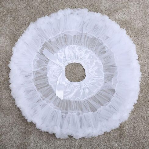 PhilaeEC Women's Elastic Chiffon Petticoat Puffy Tutu Tulle Skirt Princess Ballet Dance Pettiskirts Underskirt Multi-Layer in Kuwait