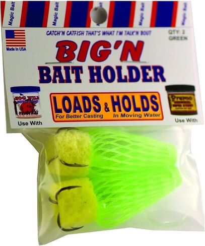 حامل الطعم Big'N Bait من الشركة، خطاف شبكي أخضر مقاس #2، 48-36 in Saudi Arabia