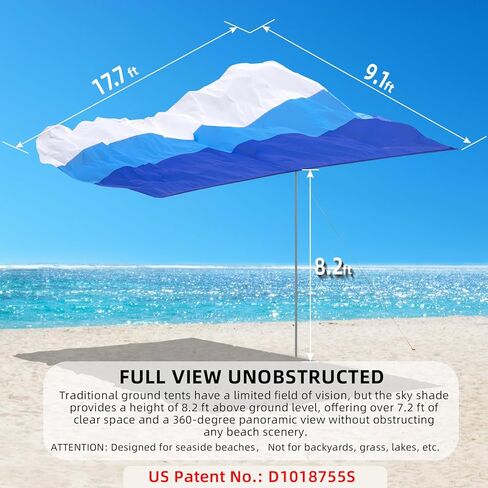 مظلة شاطئ محمولة تتسع لـ 6 أشخاص، يمكن ضبطها ذاتيًا مع تغير الرياح، خيمة شاطئ قابلة للطي، ملاجئ للشمس، تركيبات بسيطة وسريعة، مأوى للشاطئ في الهواء الطلق، تحارب رياح تبلغ سرعتها 20 ميلاً في الساعة. in Kuwait