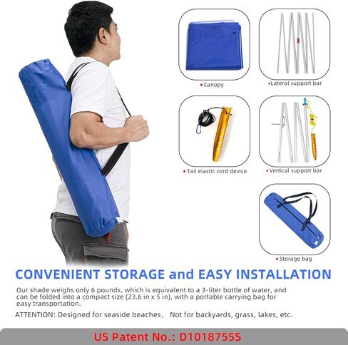مظلة شاطئ محمولة تتسع لـ 6 أشخاص، يمكن ضبطها ذاتيًا مع تغير الرياح، خيمة شاطئ قابلة للطي، ملاجئ للشمس، تركيبات بسيطة وسريعة، مأوى للشاطئ في الهواء الطلق، تحارب رياح تبلغ سرعتها 20 ميلاً في الساعة. in Kuwait