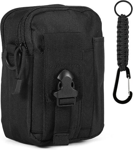 Tactical Waist Packs, Military Molle Compact Waist Bag, Multifunctional Fanny Pack Pouch for Camping Hiking Cycling Hunting Climbing Travel (Black) in Saudi Arabia