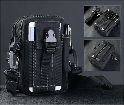 Tactical Waist Packs, Military Molle Compact Waist Bag, Multifunctional Fanny Pack Pouch for Camping Hiking Cycling Hunting Climbing Travel (Black) in Saudi Arabia