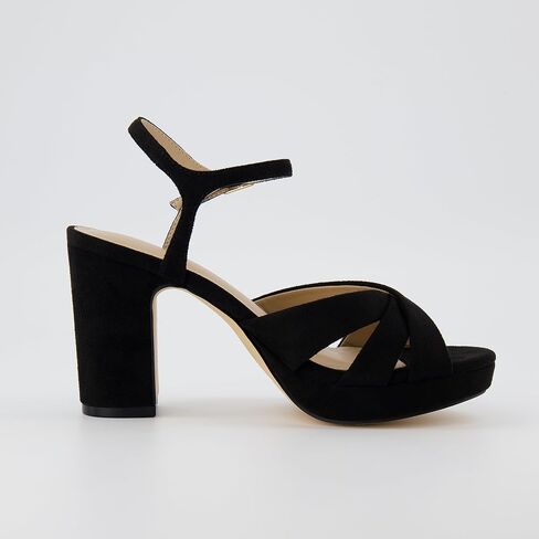 CUSHIONAIRE Women's Mood platform dress sandal +Memory Foam and Wide Widths Available, Nude Microsuede 11 W in Saudi Arabia