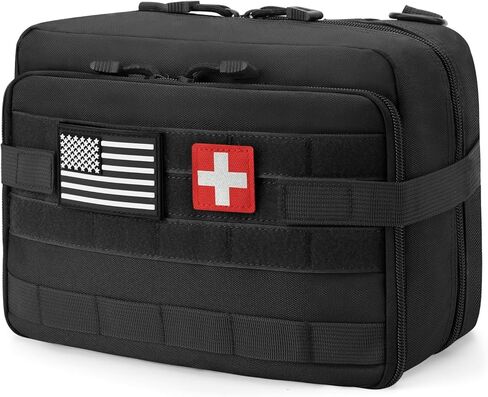 Jueachy Tactical Molle Pouch Large Admin Bag Utility Tool Pouches Molle Attachment EDC Pouches Expandable Molle Accessories Organizer Medical Pocket U.S.A Patch Included in Saudi Arabia