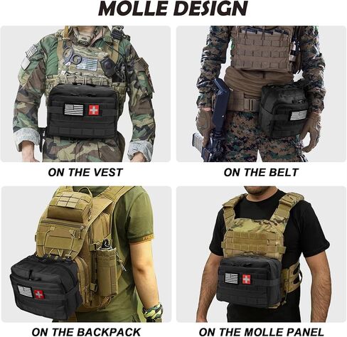 Jueachy Tactical Molle Pouch Large Admin Bag Utility Tool Pouches Molle Attachment EDC Pouches Expandable Molle Accessories Organizer Medical Pocket U.S.A Patch Included in Saudi Arabia