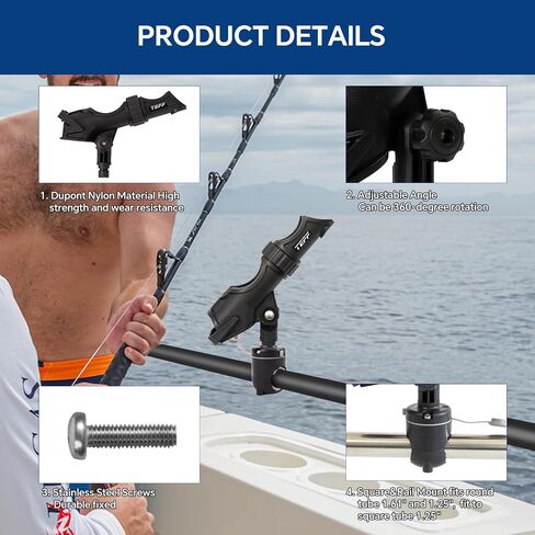 TEFF Fishing Rod Holder Adustable Sensitivity Portable Kayak Fishing Boat Rod Holder in Saudi Arabia