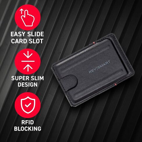 محفظة KeySmart رفيعة - محفظة صغيرة الحجم من جلد TecTuff - حامل بطاقات ائتمان بفتحات سهلة الانزلاق للرجال - محفظة جيب أمامية صغيرة وخفيفة الوزن RFID تحجب هدايا عيد الميلاد للرجال والزوج والأب in Kuwait