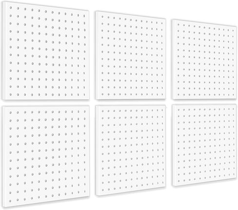 BELLO YON 4 قطع من Pegboard، لوحة Pegboard، ملحقات لوحات تنظيم الحائط Pegboard، مجموعات Pegboard للعرض، لوحة Pegboard معدنية للجدران ورشة عمل مكتب غرفة المرآب، سهلة التركيب (أبيض) in Kuwait