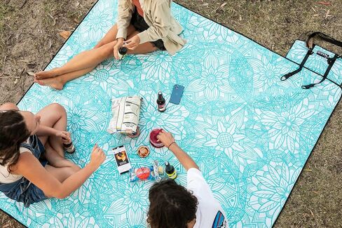 Picnic Blanket - Extra Large, Waterproof, Machine Washable, Easy Storage. Perfect for Camping, Picnics & Outdoor, Children by The Beach or Playing with Dog, 78inch x 78inch (Happy Days) in Saudi Arabia