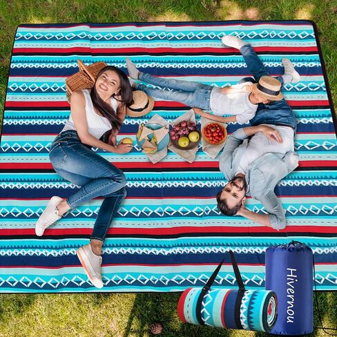 Picnic Blanket,Picnic Blanket Waterproof Foldable with 3 Layers Material,Extra Large Picnic Blanket Picnic Mat Beach Blanket 78.7"x118.1" for Camping Beach Park Hiking Fireworks,Larger & Thicker(XL) in Saudi Arabia
