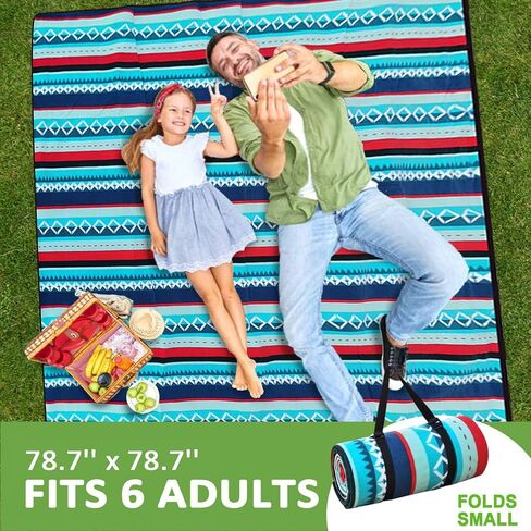 Picnic Blanket,Picnic Blanket Waterproof Foldable with 3 Layers Material,Extra Large Picnic Blanket Picnic Mat Beach Blanket 78.7"x118.1" for Camping Beach Park Hiking Fireworks,Larger & Thicker(XL) in Saudi Arabia