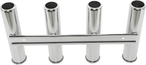 DasMarine 4 أنابيب مثبتة على الحائط 316 حامل قضيب من الفولاذ المقاوم للصدأ رف صيد السمك لمركب بحري يخت تخييم RV in Kuwait