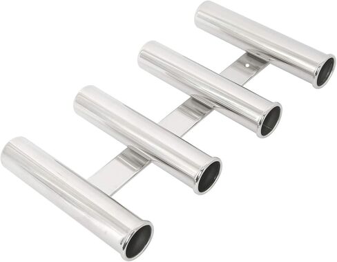 DasMarine 4 أنابيب مثبتة على الحائط 316 حامل قضيب من الفولاذ المقاوم للصدأ رف صيد السمك لمركب بحري يخت تخييم RV in Kuwait