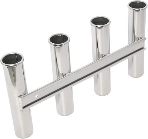 DasMarine 4 أنابيب مثبتة على الحائط 316 حامل قضيب من الفولاذ المقاوم للصدأ رف صيد السمك لمركب بحري يخت تخييم RV in Kuwait