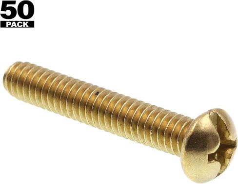 Prime-Line 9005490 Machine Screw, Round Head, Slotted/Phillips Combo, 1/4 in-20 X 1-1/2 in, Solid Brass, Pack of 50 in Saudi Arabia