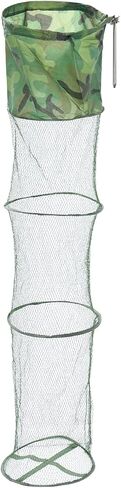 PATIKIL 59"x12" Fishing Cage Basket, Collapsible Fishing Net Nylon Fishing Bait Mesh with Anchor Bolt for Bait Storage Crayfish Minnows Shrimps in Saudi Arabia