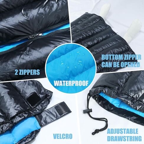 tuphen 1.76lbs Down Sleeping Bag 32-43℉ - Ultralight Sleeping Bag Cold Weather Compact Sleeping Bag for Adults, Backpacking Sleeping Bag for Hiking Camping, Envelope, Lightweight & Waterproof in Saudi Arabia