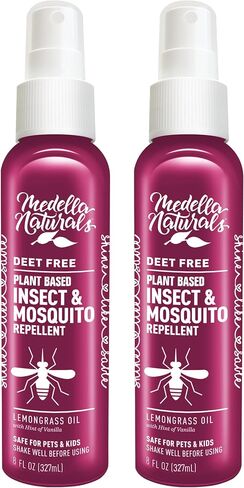 Shine Like Sable Deet-Free Insect & Mosquito Repellent 2 Pack 8oz – Kid & Pet-Safe, Pleasant Insect Repellent w/Lemongrass Oil - Insect Repellent Against Mosquitoes, Gnats, Black Flies, & No-see-ums in Saudi Arabia