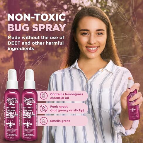 Shine Like Sable Deet-Free Insect & Mosquito Repellent 2 Pack 8oz – Kid & Pet-Safe, Pleasant Insect Repellent w/Lemongrass Oil - Insect Repellent Against Mosquitoes, Gnats, Black Flies, & No-see-ums in Saudi Arabia