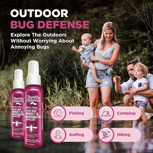 Shine Like Sable Deet-Free Insect & Mosquito Repellent 2 Pack 8oz – Kid & Pet-Safe, Pleasant Insect Repellent w/Lemongrass Oil - Insect Repellent Against Mosquitoes, Gnats, Black Flies, & No-see-ums in Saudi Arabia