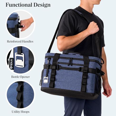 OPUX Soft Cooler Bag, Insulated Collapsible Soft Sided Portable Cooler, 48/60 Cans Leakproof Cooler for Beach Camping with Shoulder Strap, Ice Chest for Travel Road Trip Picnic in Saudi Arabia